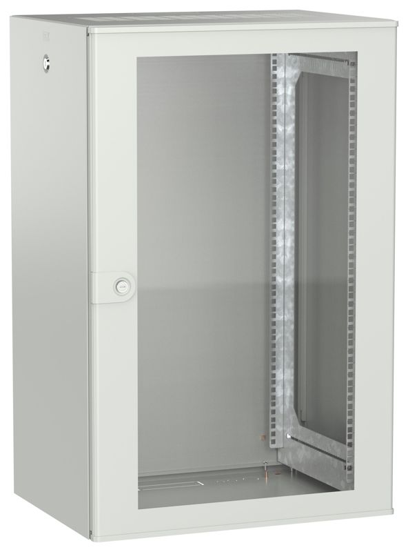 Дверь UNITBOX W 18U 600х450мм стеклян. сер. ITK UBW35-18U64-G