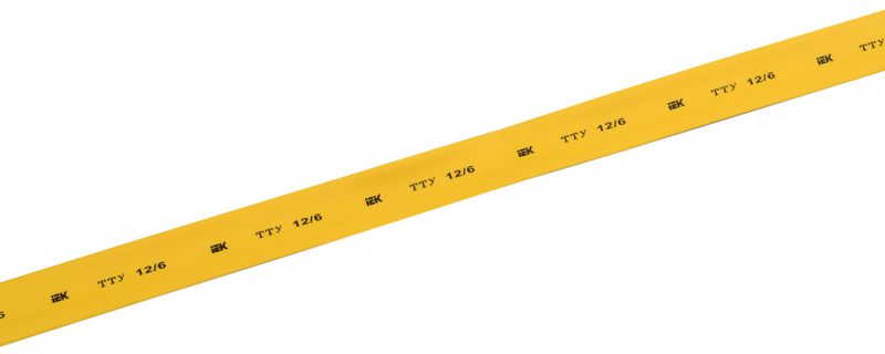 Трубка термоусадочная тонкостен. ТТУ нг-LS 12/6 желт. (уп.100м) IEK UDRS-D12-100-K05