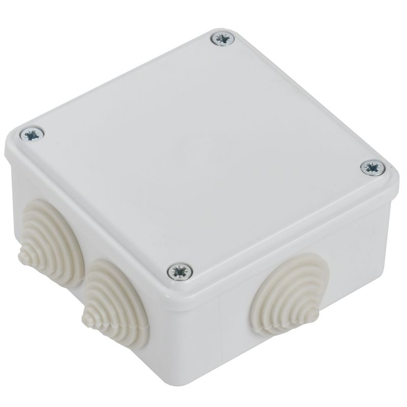 Коробка распаячная ОП КМ 100х100х45 IP44 6 вводов бел. IEK UKO11-100-100-045-K01-44