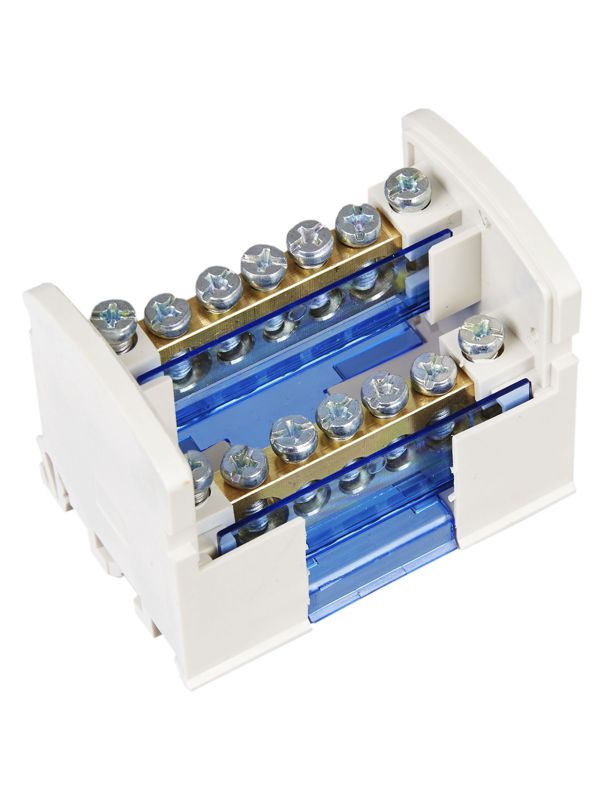 Шина на DIN-рейку в корпусе (кросс-модуль) ШНК 2х7 L+PEN IEK YND10-2-07-100