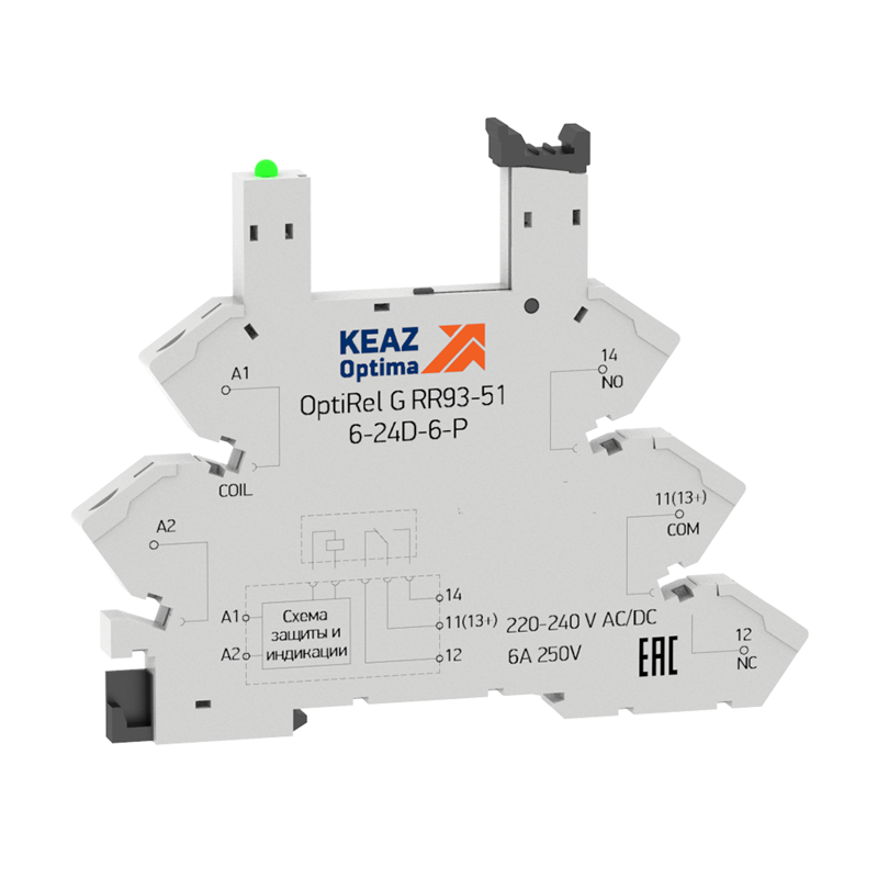 Розетка для реле OptiRel G RR93-01-48-60U-6-V КЭАЗ 281156