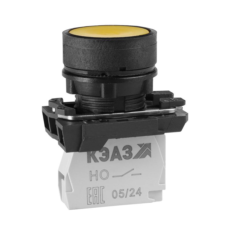 Кнопка КМЕ4110м желт. 1но+0нз цилиндр IP40 КЭАЗ 354347