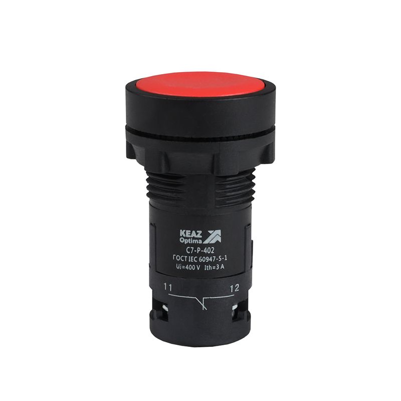 Кнопка OptiSignal Compact D22 С7-P-402 красн. 2НЗ XB7NA44 КЭАЗ 362039