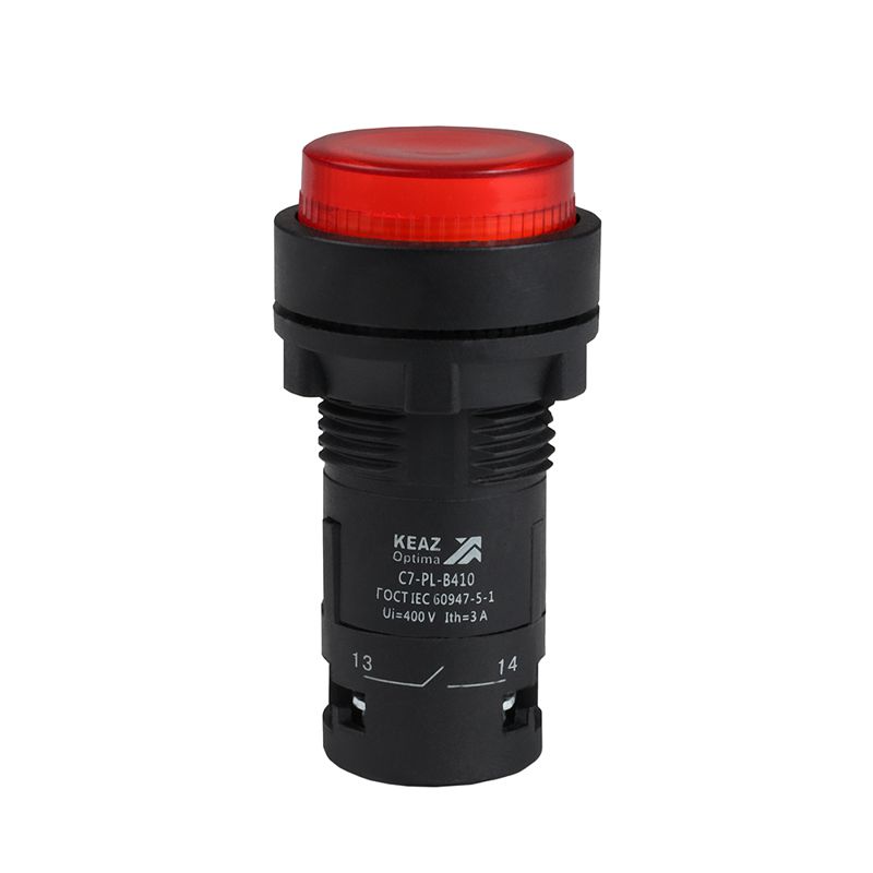 Кнопка с подсветкой OptiSignal Compact D22 С7-PL-B410 красн. 1НО 24В AC/DC XB7NW34B1 КЭАЗ 362091
