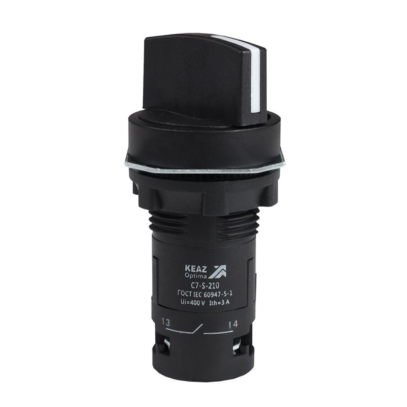 Переключатель 2 положения OptiSignal Compact D22 С7-S-201 черн. 1НЗ XB7ND22 КЭАЗ 362132