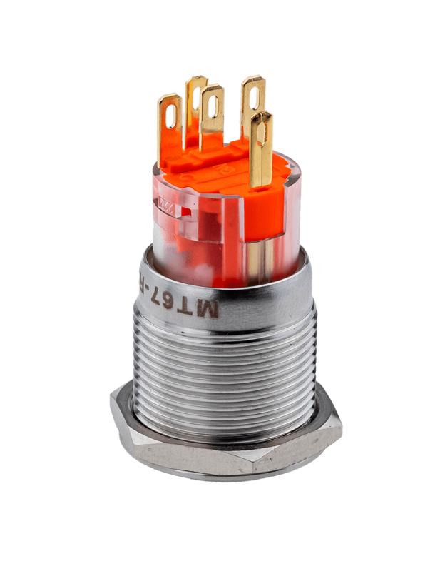 Кнопка IP67 с подсветкой син. с фиксацией 1NO+1NC 24В AC/DC MT67-F24B11 ОВЕН 107345