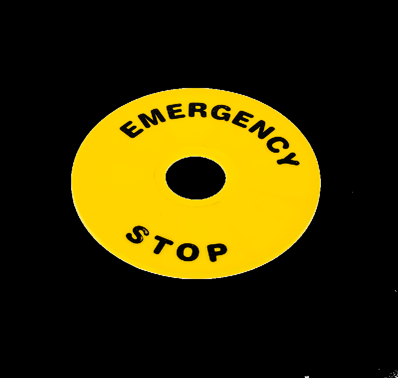 Комплект табличек "Emergency Stop" MTB2-F12 90мм желт. (уп.2шт) ОВЕН 137340