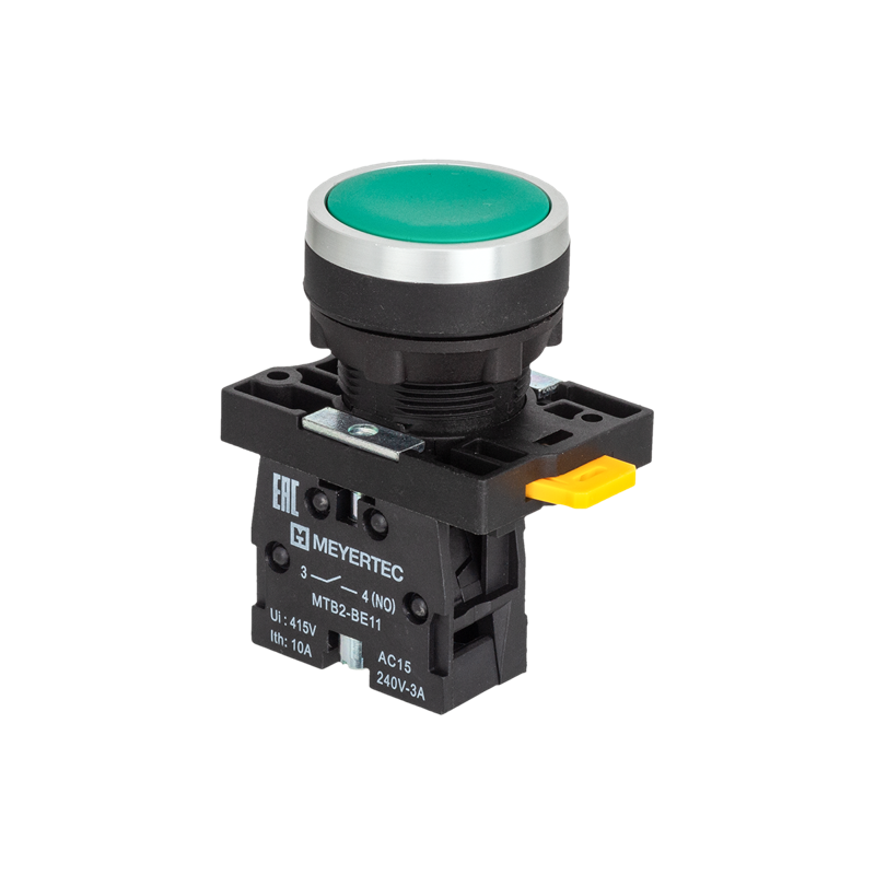 Кнопка плоская MTB2-EAZ113 1НО IP54 пластик зел. ОВЕН 139402