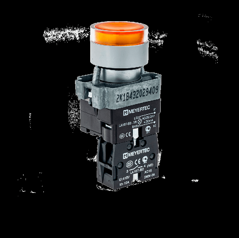 Кнопка с LED подсветкой желт. 24В AC/DC 1NO метал. MTB2-BW3561 ОВЕН 58204