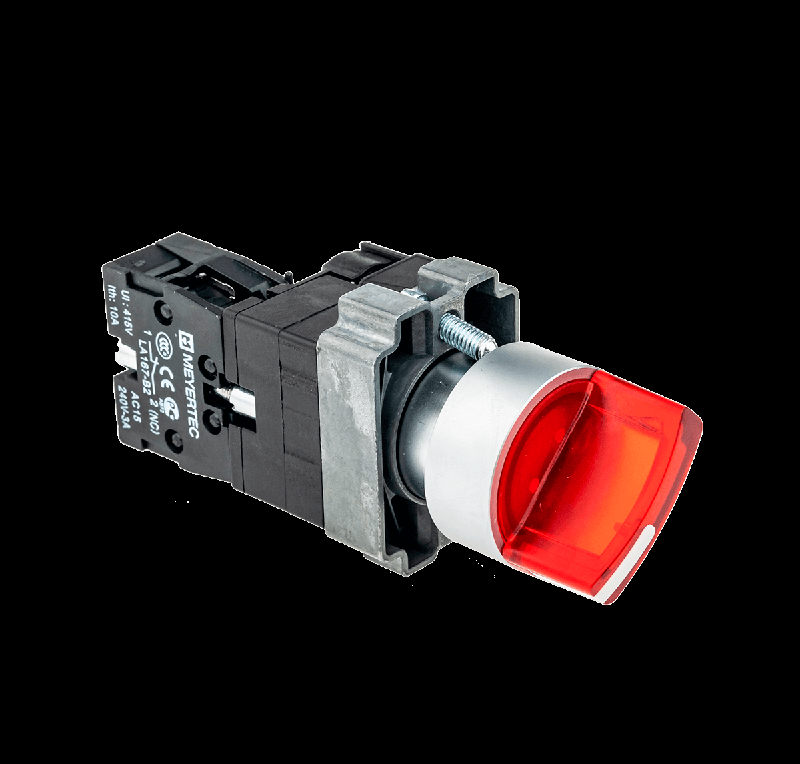 Переключатель с LED подсветкой 220В AC/DC красн. 3 полож. 1NC фикс. мет. MTB2-BK3463 ОВЕН 58225