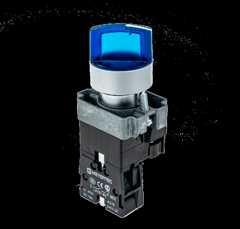 Переключатель с LED подсветкой 220В AC/DC син. 3 полож. 1NO фикс. мет. MTB2-BK3663 ОВЕН 58227