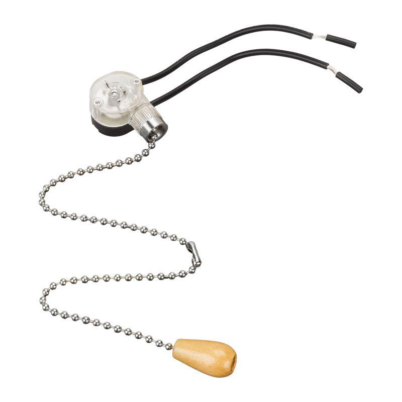 Выключатель для настенного светильника с проводом и деревянным наконечником Silver блист. Rexant 06-