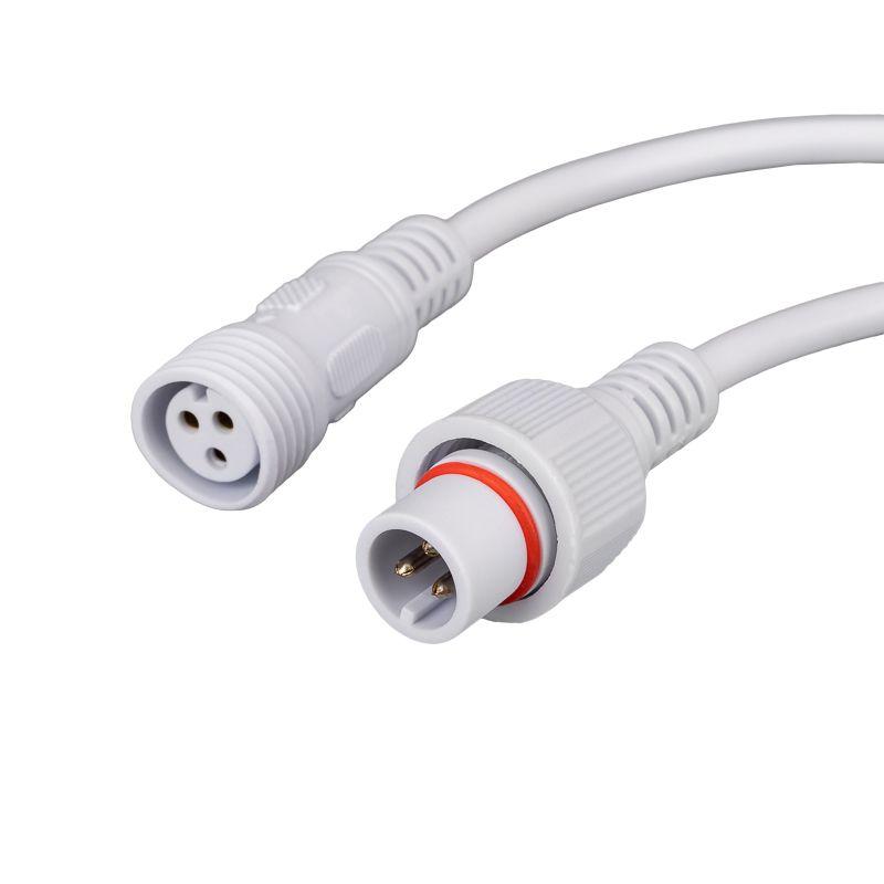 Кабель соединительный (3pin) герметичный (IP67) 3х0.5кв.мм 300В бел. Rexant 11-9530