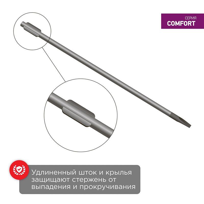 Отвертка шлицевая SL 6х100мм двухкомпонентн. рукоятка Rexant 12-6430