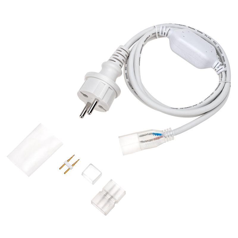 Набор установочный для одностороннего гибкого неона 8х16мм (шнур питания каучук с диодным мостом и в