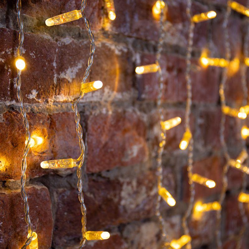 Гирлянда светодиодная Занавес 2х3м 600 LED ТЕПЛЫЙ БЕЛЫЙ прозрачный ПВХ IP65 постоянное свечение 230В нужен блок 303-500-1 (235-156)