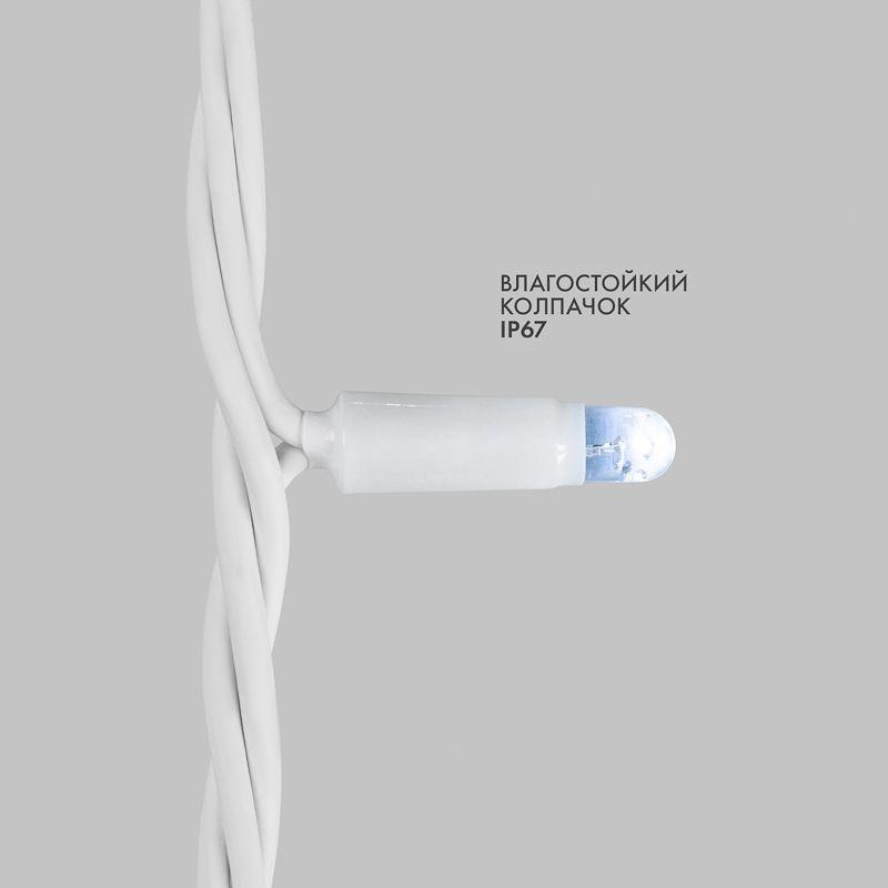 Гирлянда светодиодная Нить 20м 200 LED БЕЛЫЙ белый каучук IP67 эффект мерцания 230В соединяется нужен блок 315-001 NEON-NIGHT (315-185)
