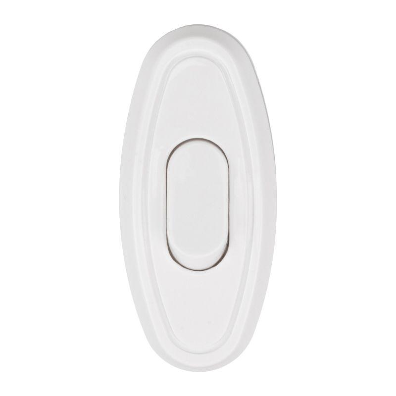 Выключатель-кнопка 6А 250ВON-OFF на электропровод для настольной лампы/бра бел. Rexant 36-3016