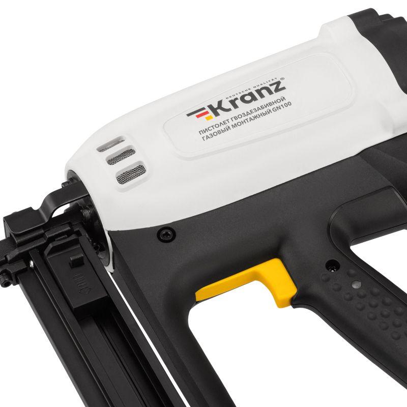 Пистолет гвоздезабивной газовый монтажный GN100 100Дж длина гвоздей 15-40мм d2.7-3мм KRANZ KR-16-165