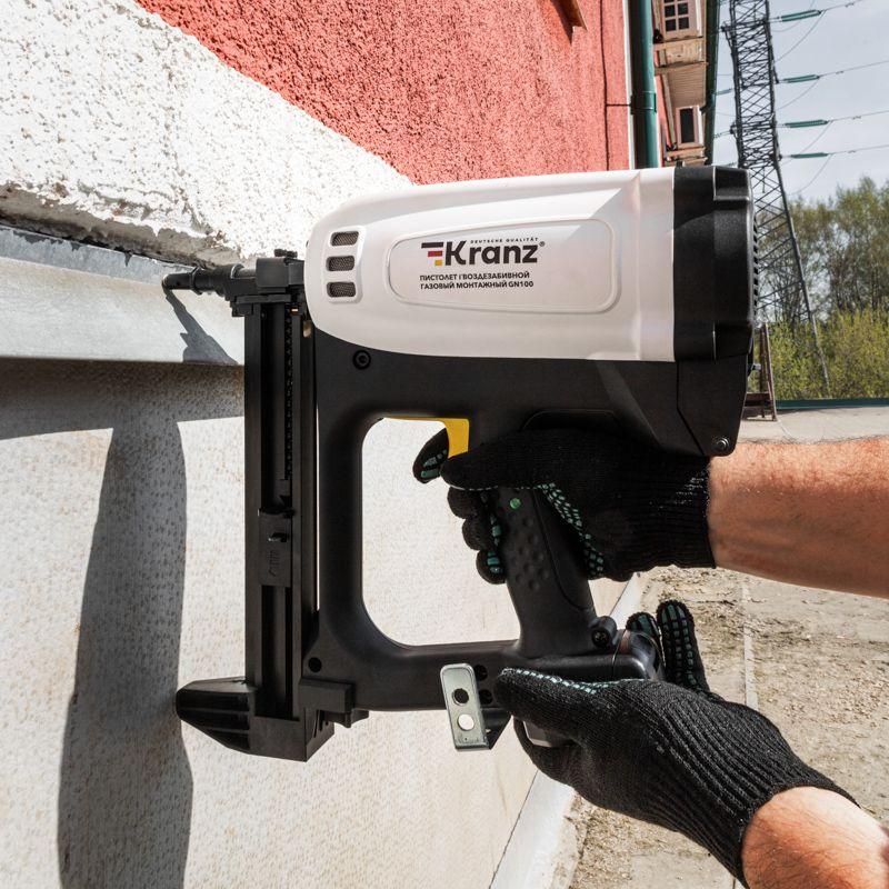 Пистолет гвоздезабивной газовый монтажный GN100 100Дж длина гвоздей 15-40мм d2.7-3мм KRANZ KR-16-165