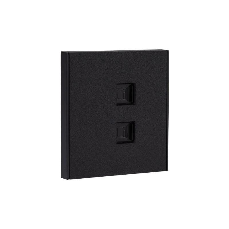 Розетка компьютерная 2-м СП STRONG RJ45 + RJ45 кат.6 IP20 антрацит Kranz KR-78-0725-5