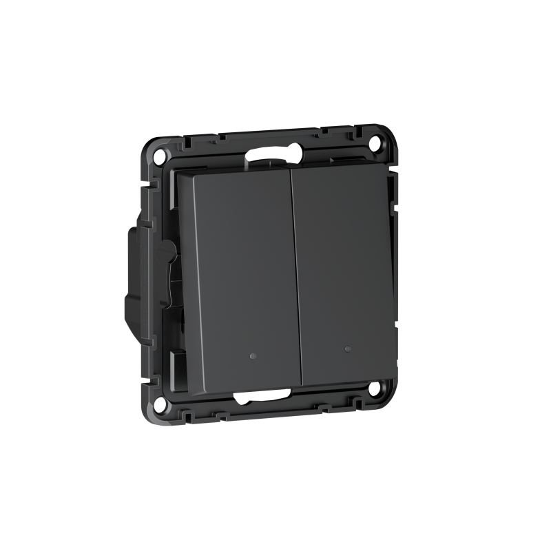 Выключатель 2-кл. СП ATLASDESIGN SMART 10А IP21 Zigbee сх.1 L(N) с опциональной нейтралью механизм карбон Умный дом Sber & SE ATN001017Z