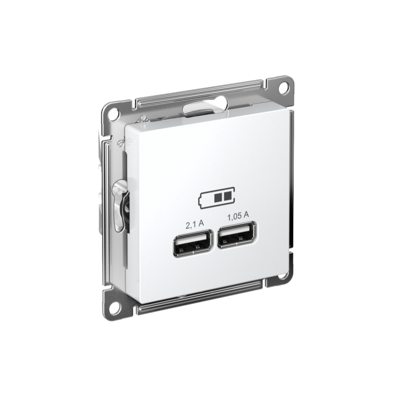 Розетка USB AtlasDesign тип A+A 5В/2.1А 2х5В/1.05А механизм лотос SE ATN001333