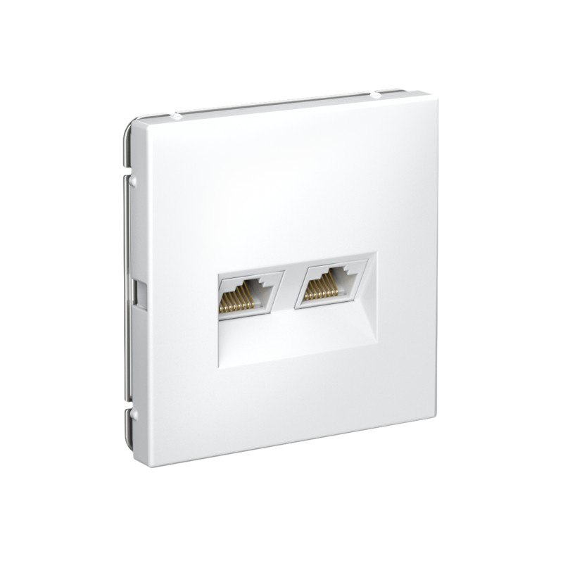 Розетка компьютерная 2-м ArtGallery RJ45 + RJ45 кат.5E механизм бел. SE GAL000185