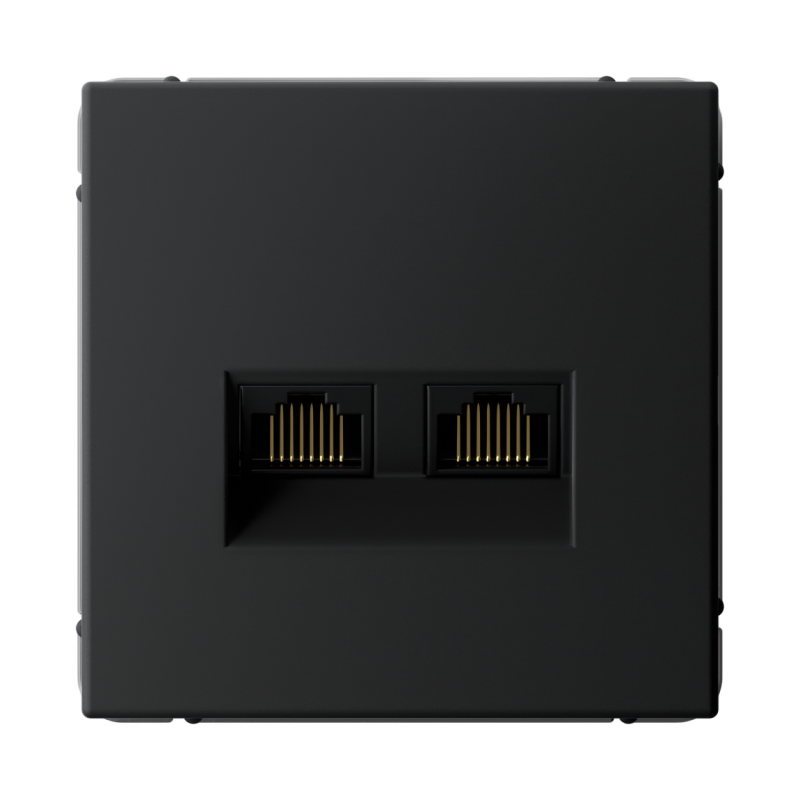 Розетка компьютерная 2-м ArtGallery RJ45 + RJ45 кат.5E механизм карбон SE GAL001085