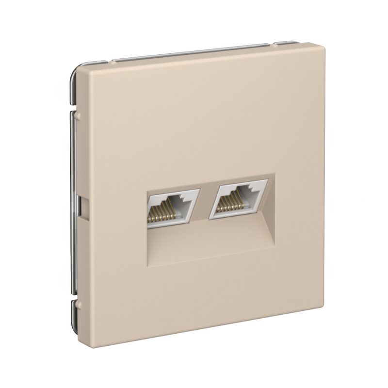 Розетка компьютерная 2-м ArtGallery RJ45 + RJ45 кат.5E механизм песочн. SE GAL001285