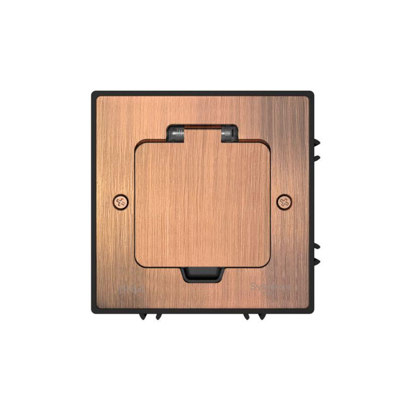 Лючок MultiDesk MDK20 на 2мод. IP44 с монтажной коробкой для бетонных полов медь SE MDK20202CC