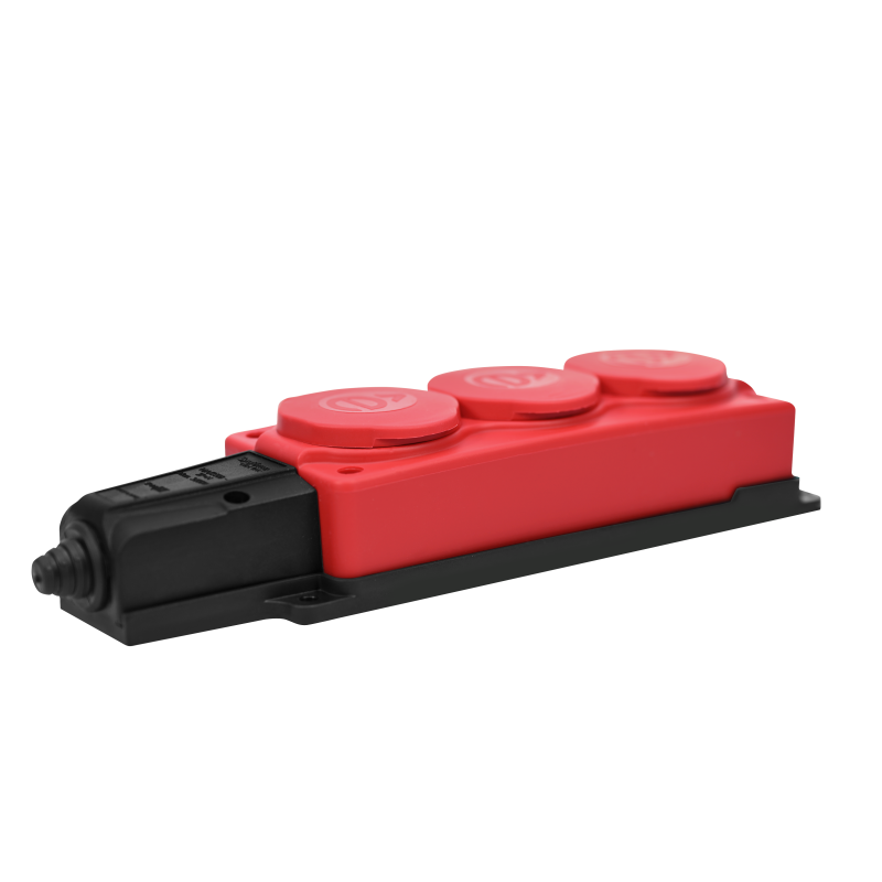Колодка удлинителя 3-м 16А IP44 MultiSet 2К+З 250В каучук красн. SE MST4123RD