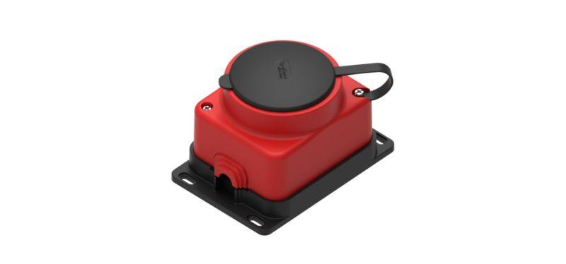 Розетка ОП MultiSet 16А 2К+З 250В IP44 каучук красн. SE MST4403RD