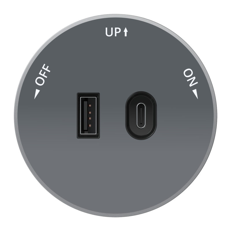 Розетка MultiTrack с 2-мя заряд. устройствами USB тип A+C 18Вт 5В/3А графит SE MTK13003G