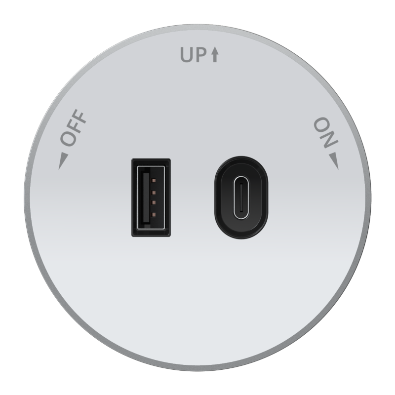Розетка MultiTrack с 2-мя заряд. устройствами USB тип А+С 18Вт 5В/3А бел. SE MTK13003W
