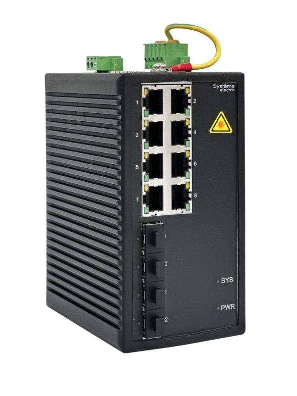 Коммутатор промышленный управляемый Ethernet L2 8х10/100/1000BaseT 4х100/1000BaseX SFP SE NSETM212T08X04A