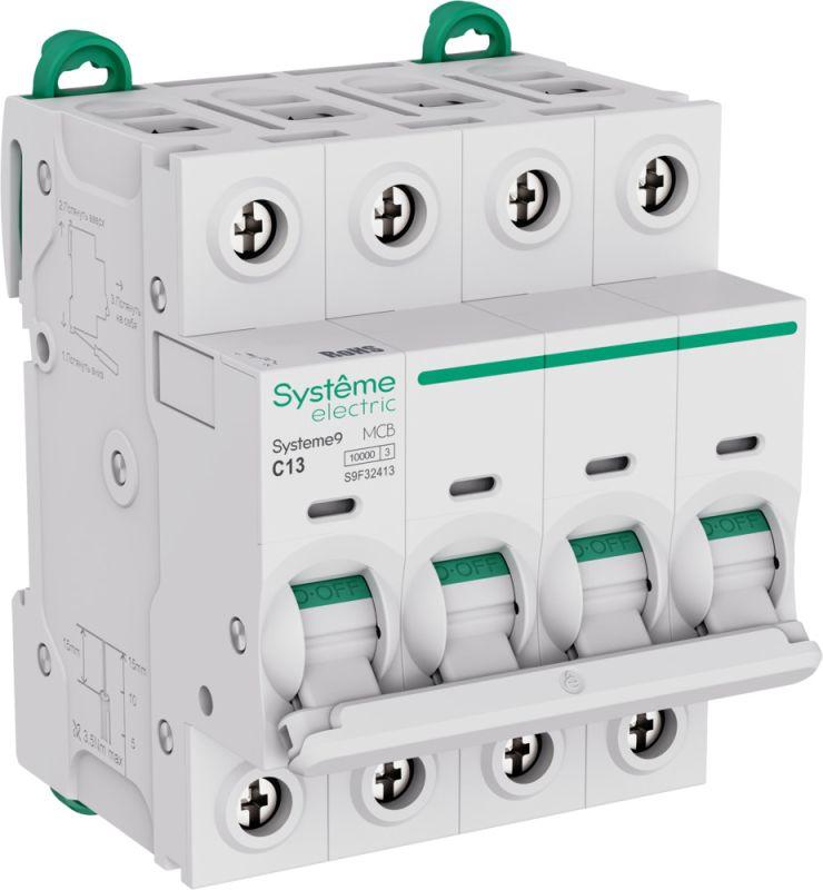 Выключатель автоматический 4п C 13А 10кА Systeme9 400В SE S9F32413
