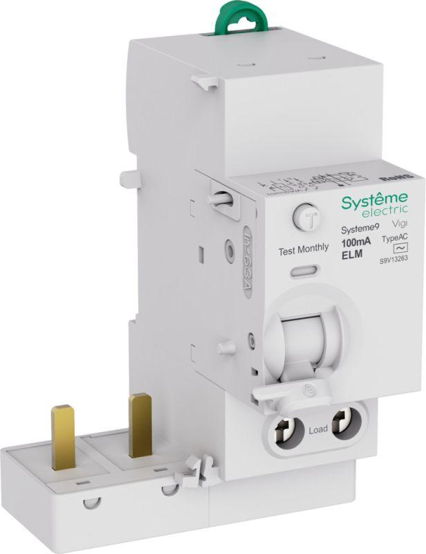 Блок дифференциального тока 2п 63А 100мА тип AC Systeme9 230В SE S9V13263