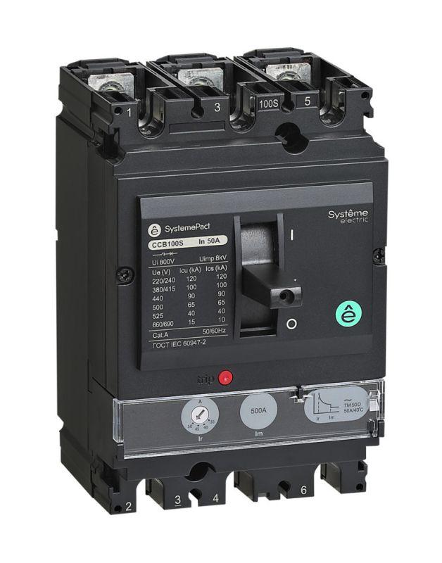 Выключатель автоматический SYSTEMEPACT CCB100 150кА 3P3D TMD32 рычаг SE SPC100L032L3DF