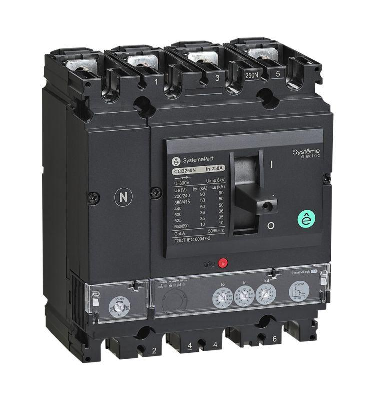 Выключатель автоматический SYSTEMEPACT CCB250 100кА 4P4D S2.2 250А рычаг SE SPC250S25022L4DF