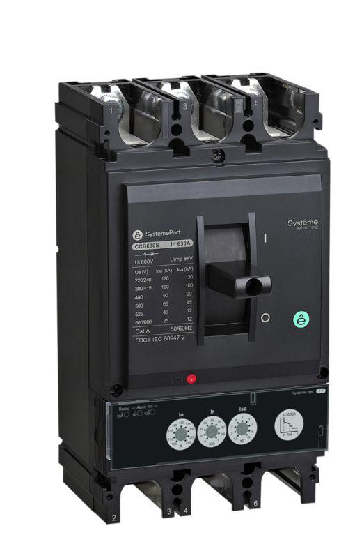Выключатель автоматический SYSTEMEPACT CCB630 36кА 3P3D S2.3 630А рычаг SE SPC630F63023L3DF