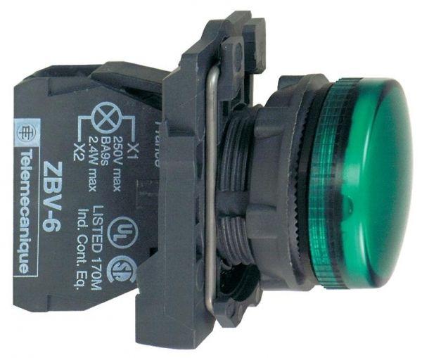 Лампа светосигнальная d22мм 230-240В зел. SchE XB5AVM3