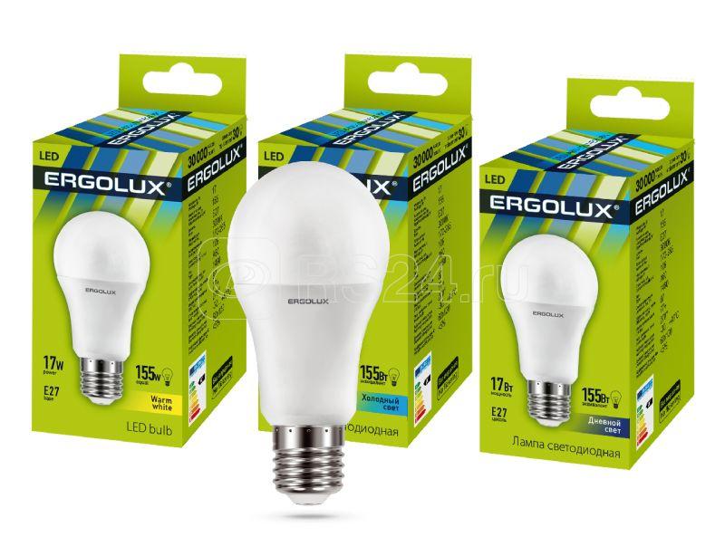 Лампа светодиодная LED-A60-17W-E27-6К ЛОН 17Вт грушевидная E27 6500К 172-265В Ergolux 13181 купить в интернет-магазине RS24