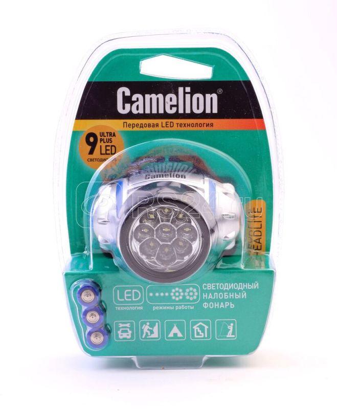 Фонарь налобный LED 5317-9Mx (9 ультра-ярких LED 4 режима; 3хR03 в комплекте; металлик) Camelion 7790 купить в интернет-магазине RS24