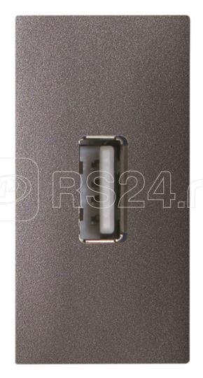 Розетка USB 1мод. Zenit тип А мама на тыльной стороне механизм антрацит ABB 2CLA215590N1801 купить в интернет-магазине RS24