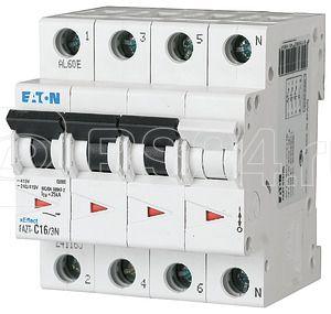 Выключатель автоматический модульный 4п (3P+N) C 12А 25кА FAZT-C12/3N EATON 241150 купить в интернет-магазине RS24