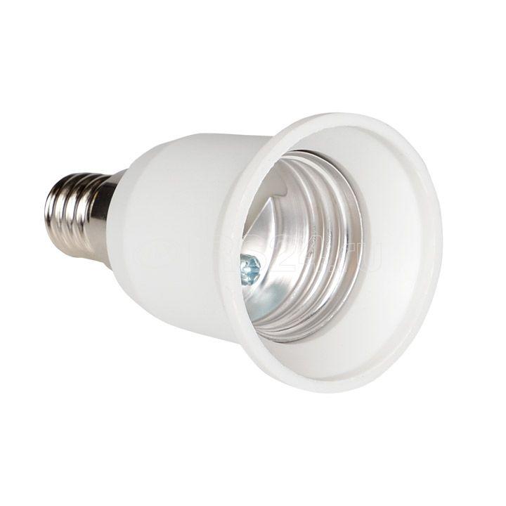 Переходник E.NEXT e.lamp adapter.Е14/Е27.white с цоколя Е14 на Е27 пластиковый белый