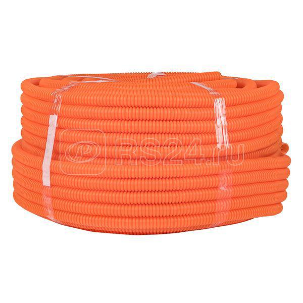Купить Труба гофрированная ПНД гибкая тяжелая d20мм с протяжкой оранж ...