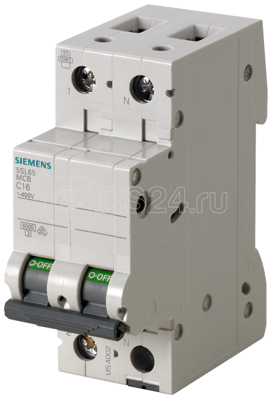 Выключатель автоматический модульный 2п (1P+N) 16А 400В Siemens 5SL65166 купить в интернет-магазине RS24