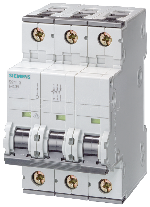 Выключатель автоматический модульный 3п C 25А 6кА Siemens 5SY63257 купить в интернет-магазине RS24
